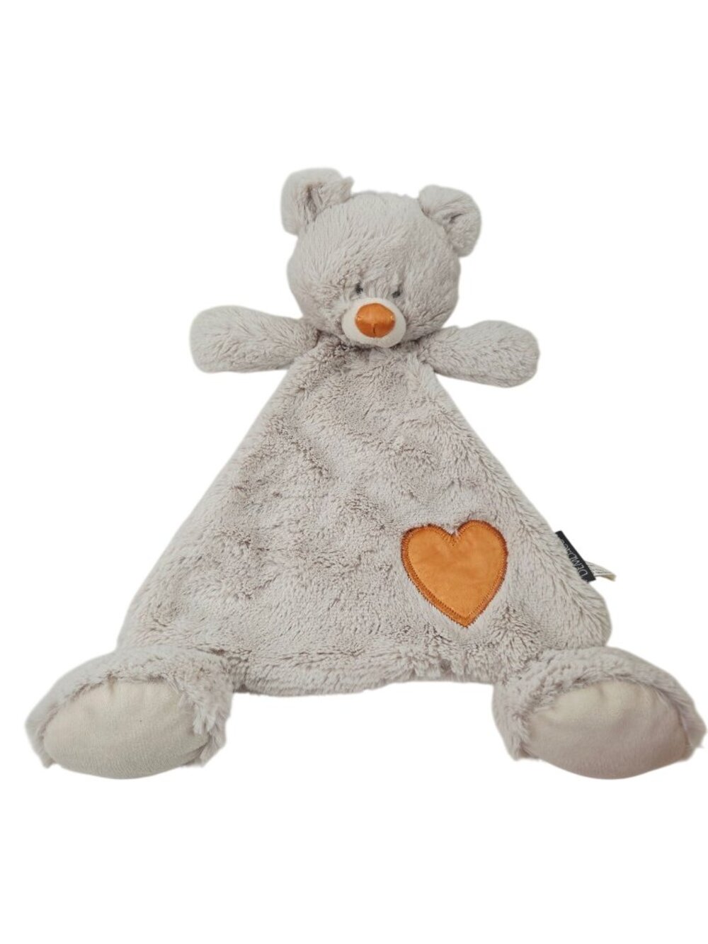 Demdaco Plush Lovey Birthstone Bear Blankie November Gray Orange Heart And Nose